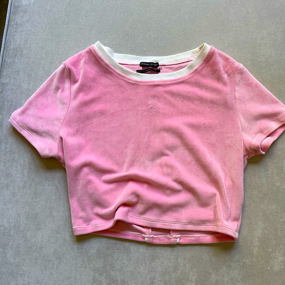 Pink Velvet Crop Top